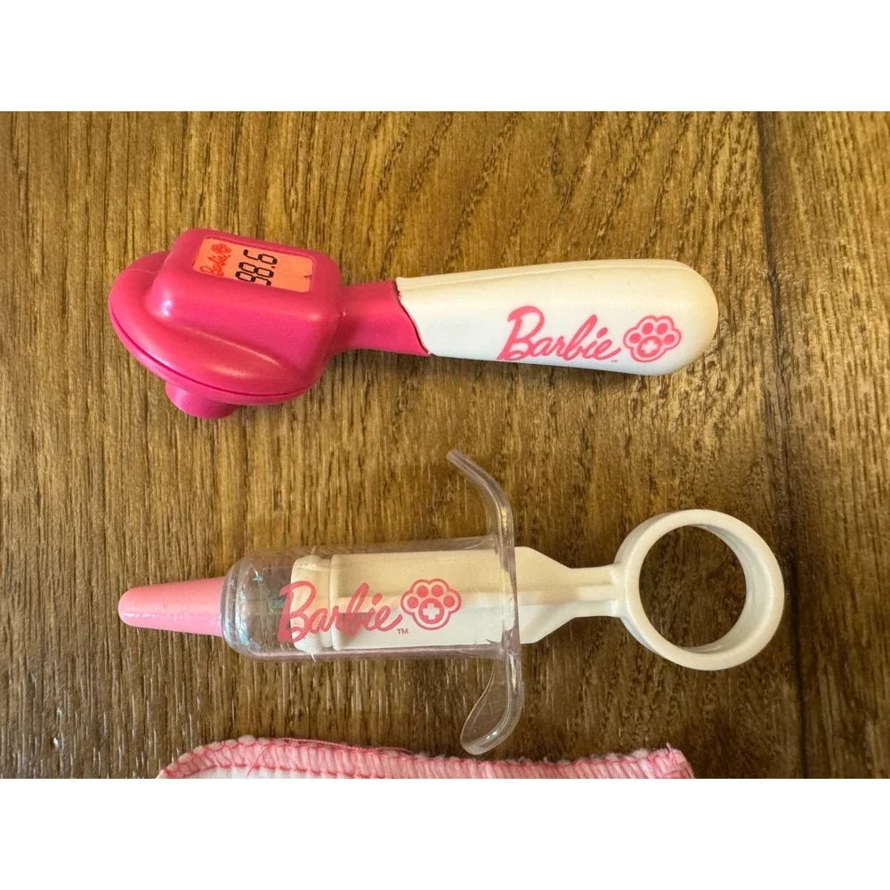 Barbie Hug N Heal Pet Doctor Kit Lot Vet Replacement Thermometer Syringe Blanket